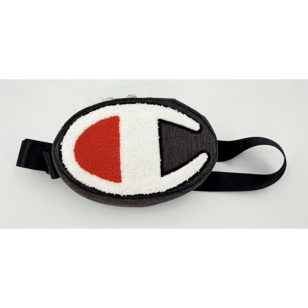 Champion Prime Waist Pack Dark Grey White Furry C Logo Fanny Bag NWOT